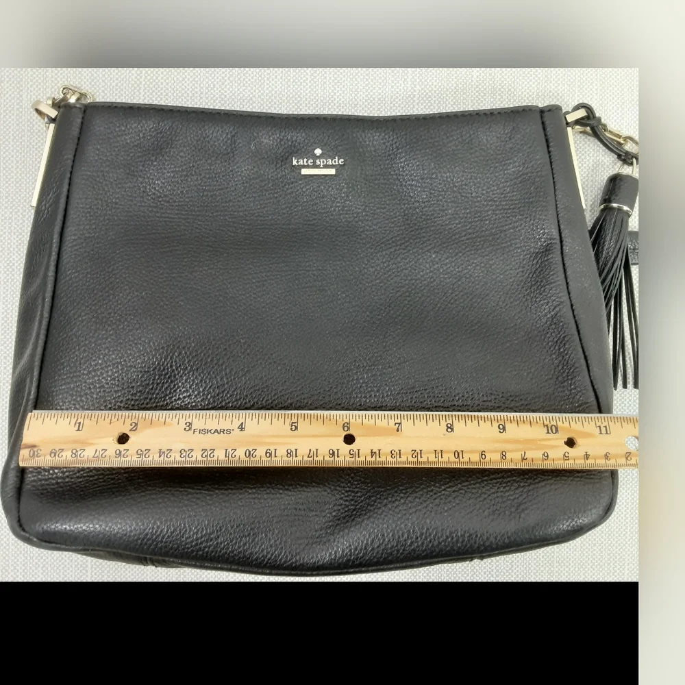 Kate Spade New York Black Pebbled Leather Shoulder Bag Hobo Flaw